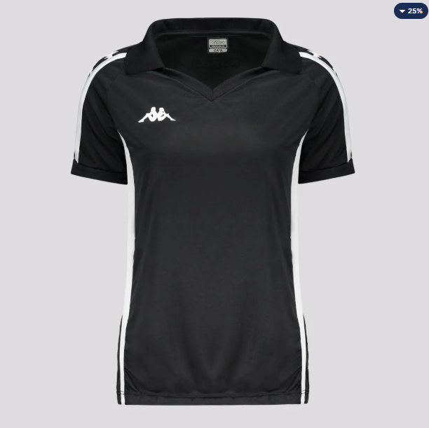 Polo Kappa Spirit Feminina Preta