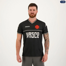 Camisa Kappa Vasco Supporter Bicolor Preta