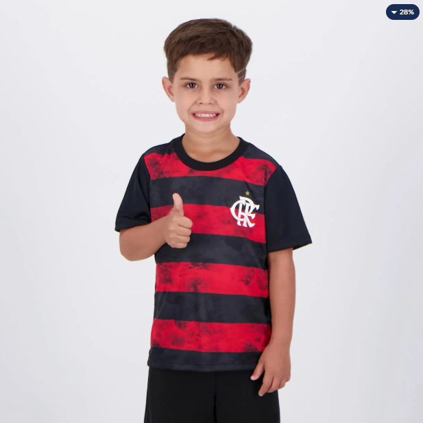 Camisa Flamengo Arbor Infantil Preta