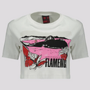 Cropped Flamengo Cenário Feminino Off-White