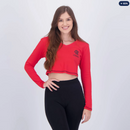 Cropped Manga Longa Flamengo Heath Feminino Vermelho
