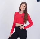 Cropped Manga Longa Flamengo Heath Feminino Vermelho