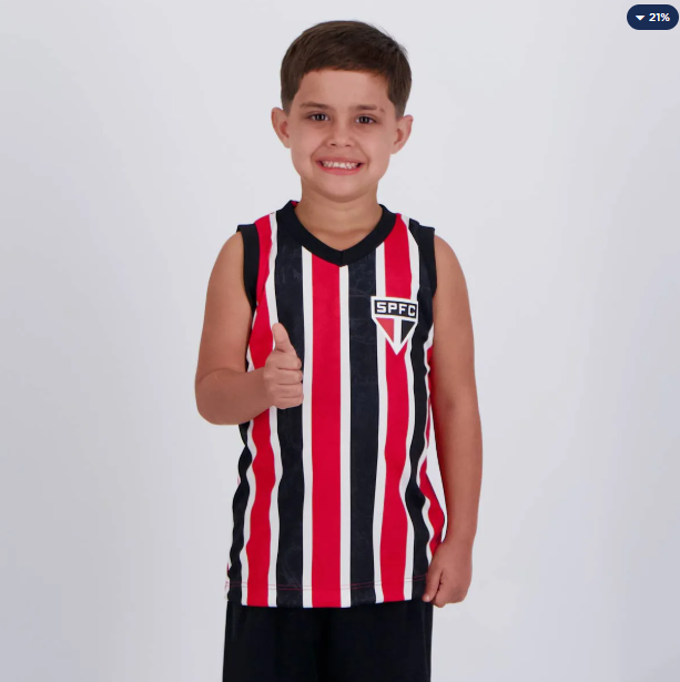 Regata São Paulo Ventre Infantil Vermelha