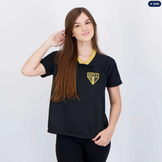 Camisa São Paulo Principio Feminina Preta