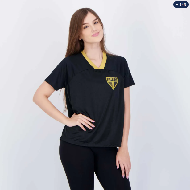 Camisa São Paulo Principio Feminina Preta