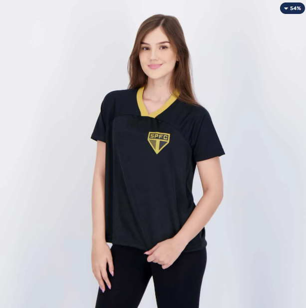 Camisa São Paulo Principio Feminina Preta