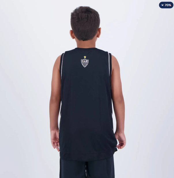 Regata Atlético Mineiro Division Infantil Preta e Branca