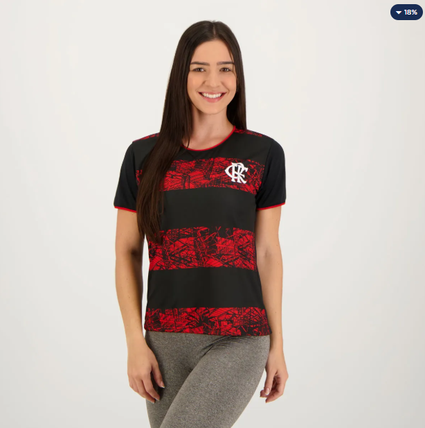 Camisa Flamengo Poetry Feminina Preta e Vermelha