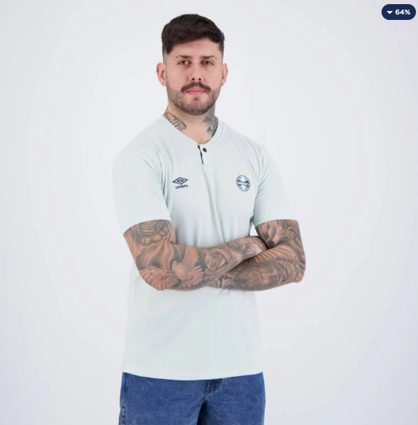 Polo Umbro Grêmio Viagem 2024 Cinza