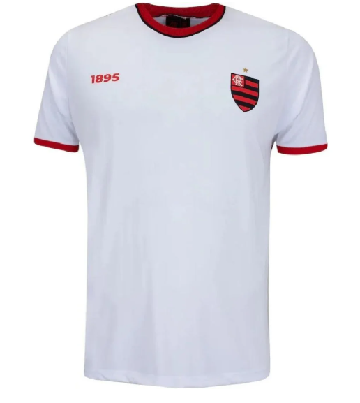 Camisa Braziline Flamengo Master Masculina - Branco+Vermelho