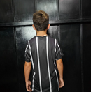 Camisa Corinthians Alvinegro Listrada - Infantil - Preto+Branco