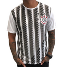 Camiseta Corinthians Small Logo Masculino - Branco e Grafite - Branco+Grafite