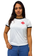Camisa Vasco da Gama Baby Look Razão Branca - Feminina