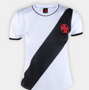 Camisa Vasco Braziline Feminina - Branco+Preto