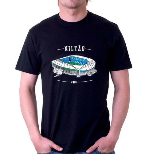 Camiseta de Futebol Estádio Niltão Masculina - Preto