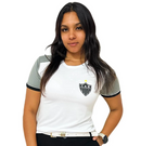 Camisa Atlético Mineiro Baby Look Ligação - Feminina - Branco+Cinza
