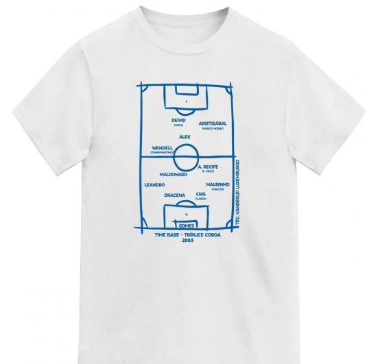 Camiseta de Futebol Raposa Tríplice Coroa 2003 Masculina - Branco